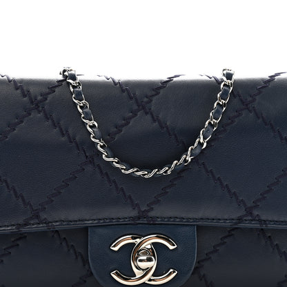 Chanel Lambskin Ultimate Stitch Clutch Flap Navy Blue 10 of 17