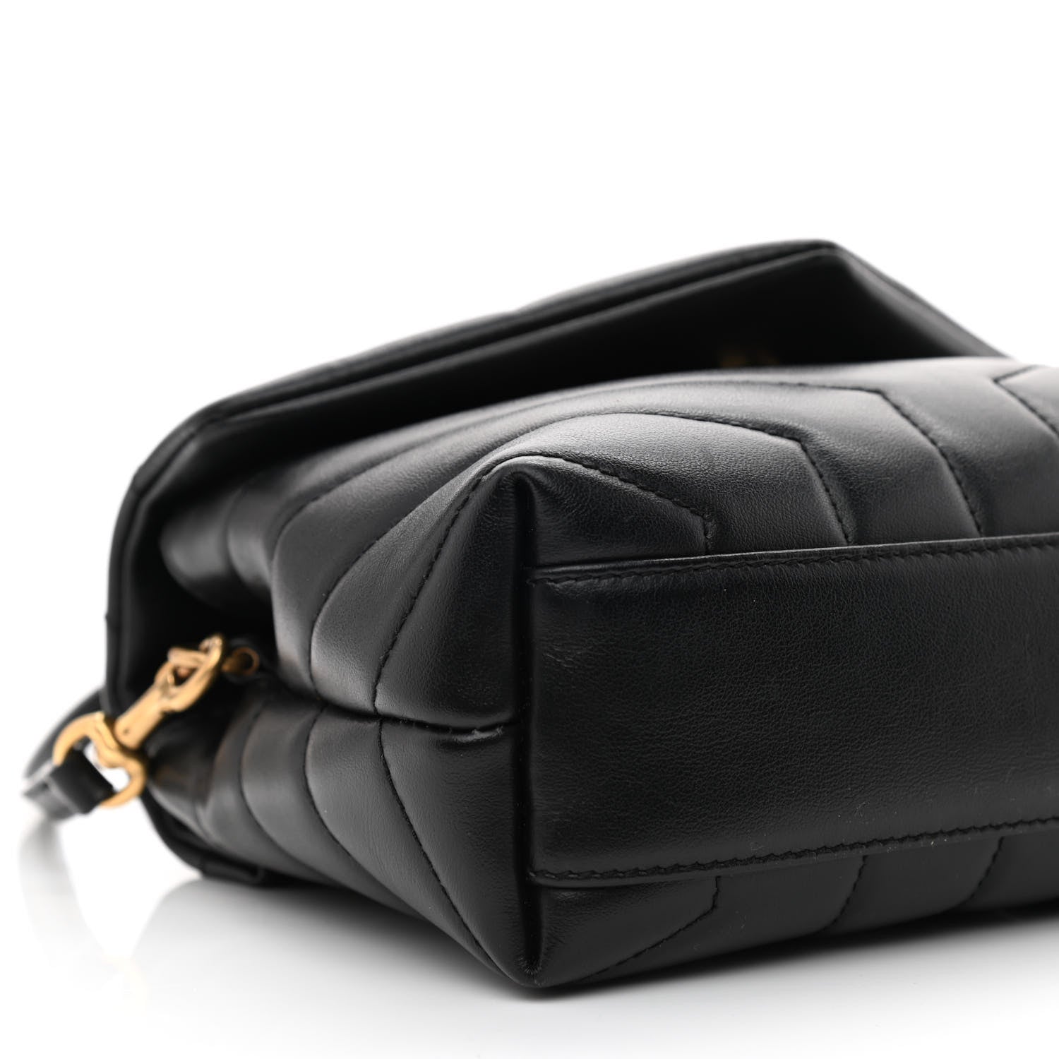 Saint Laurent Calfskin Y Quilted Monogram Toy Loulou Crossbody Bag Black 9 of 14
