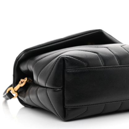 Saint Laurent Calfskin Y Quilted Monogram Toy Loulou Crossbody Bag Black 9 of 14