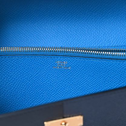 Hermes Epsom Casaque Kelly Wallet To Go Black Bleu Indigo Bleu Frida 6 of 11