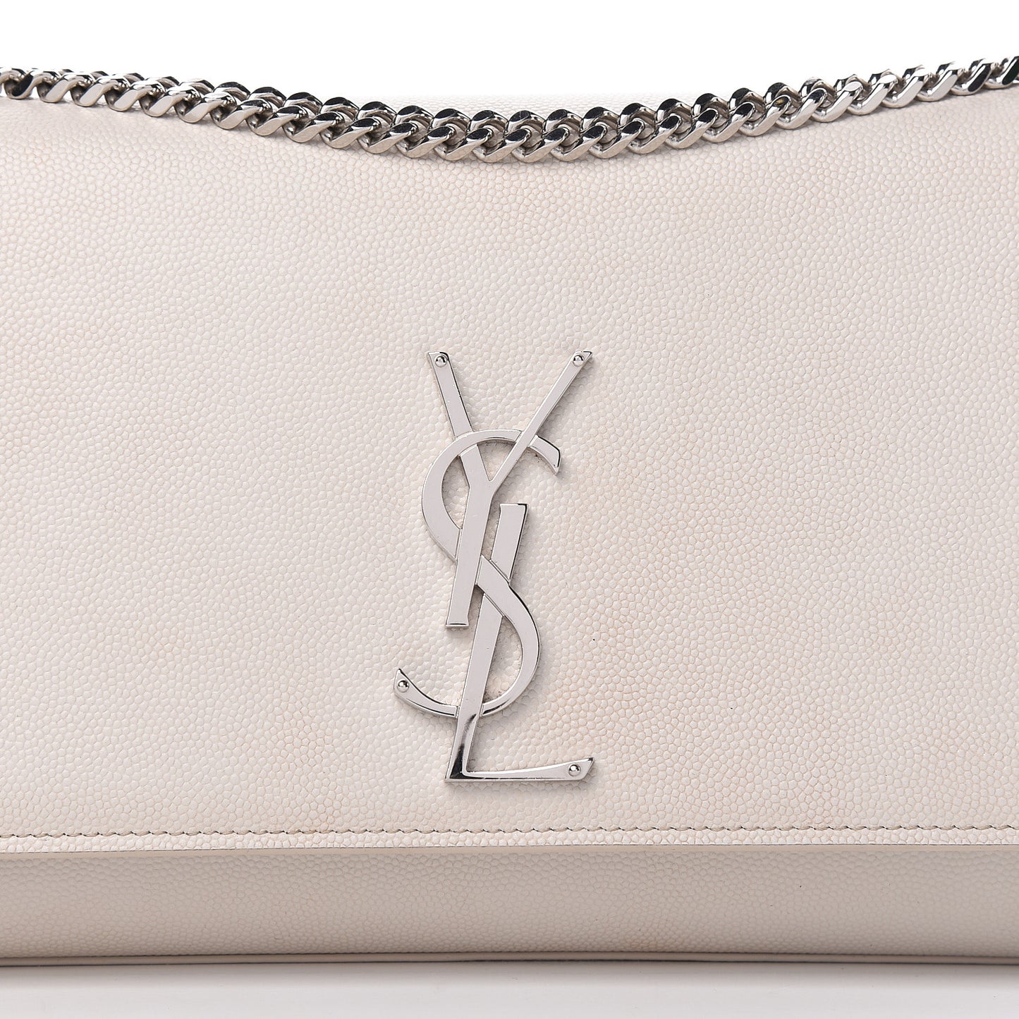 Grain De Poudre Medium Classic Monogram Kate Satchel Icy White