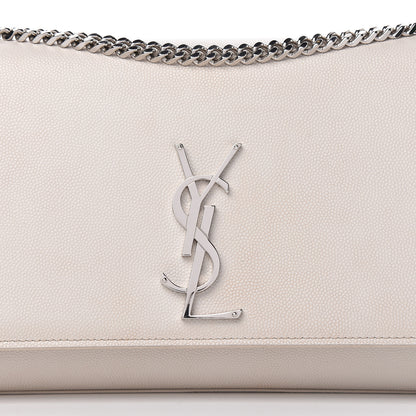 Saint Laurent Grain De Poudre Medium Classic Monogram Kate Satchel Icy White 16 of 20