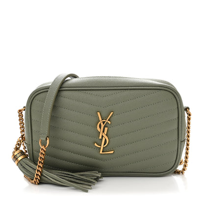 Saint Laurent Grain De Poudre Matelasse Monogram Mini Lou Camera Bag Light Sage 1 of 10