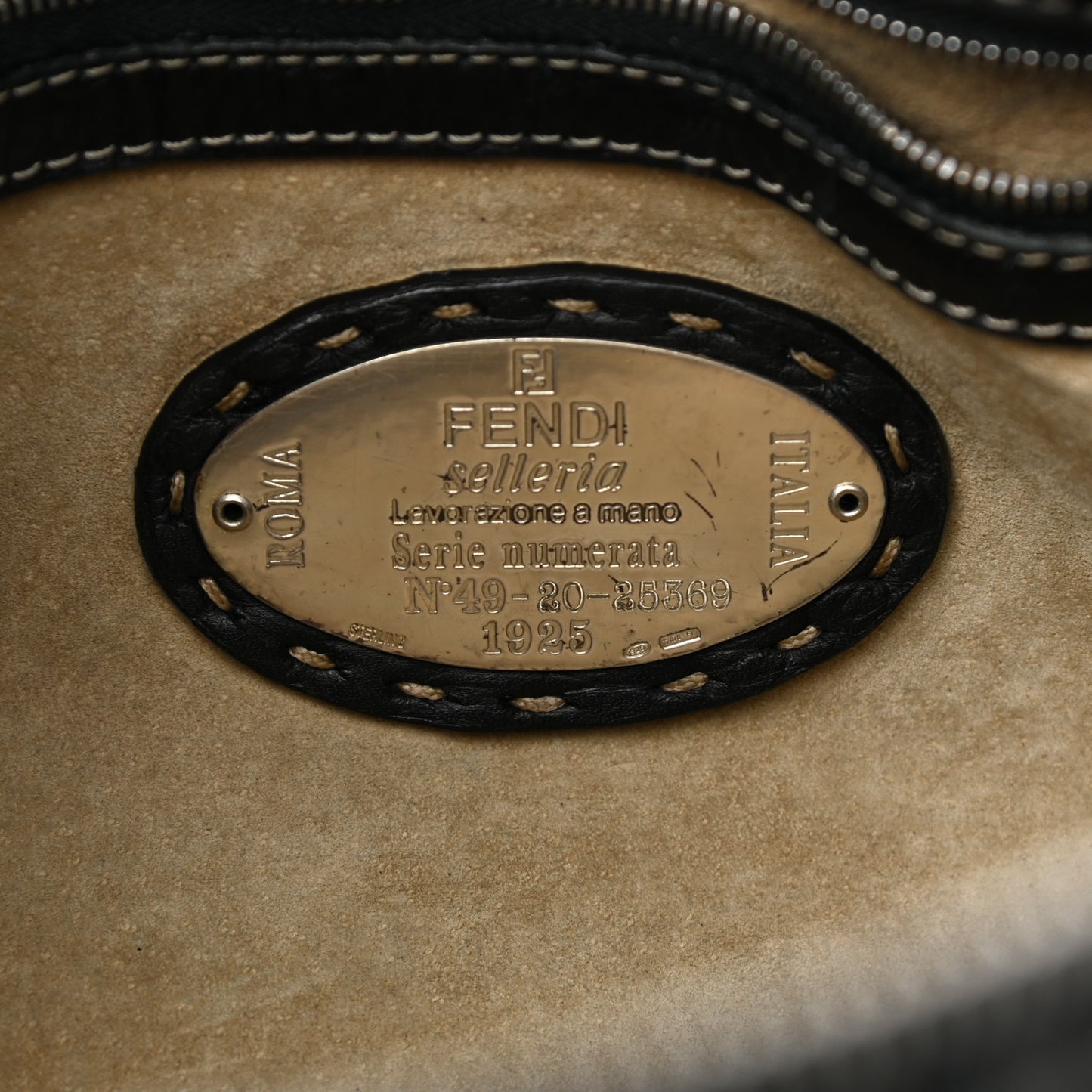 Calfskin Romano Selleria Chain Shoulder Bag Black