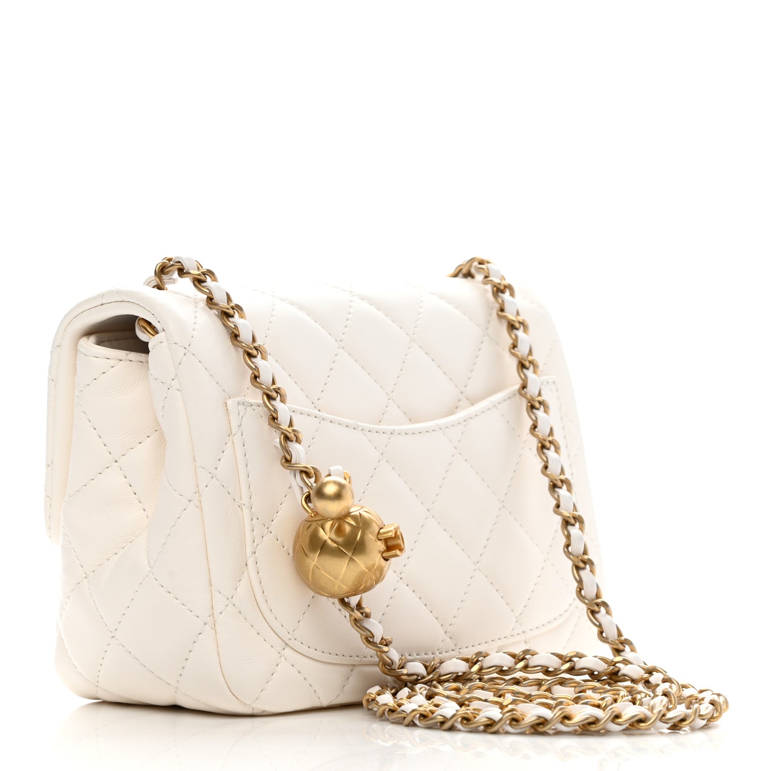 Chanel Lambskin Quilted Mini Pearl Crush Flap White 3 of 9