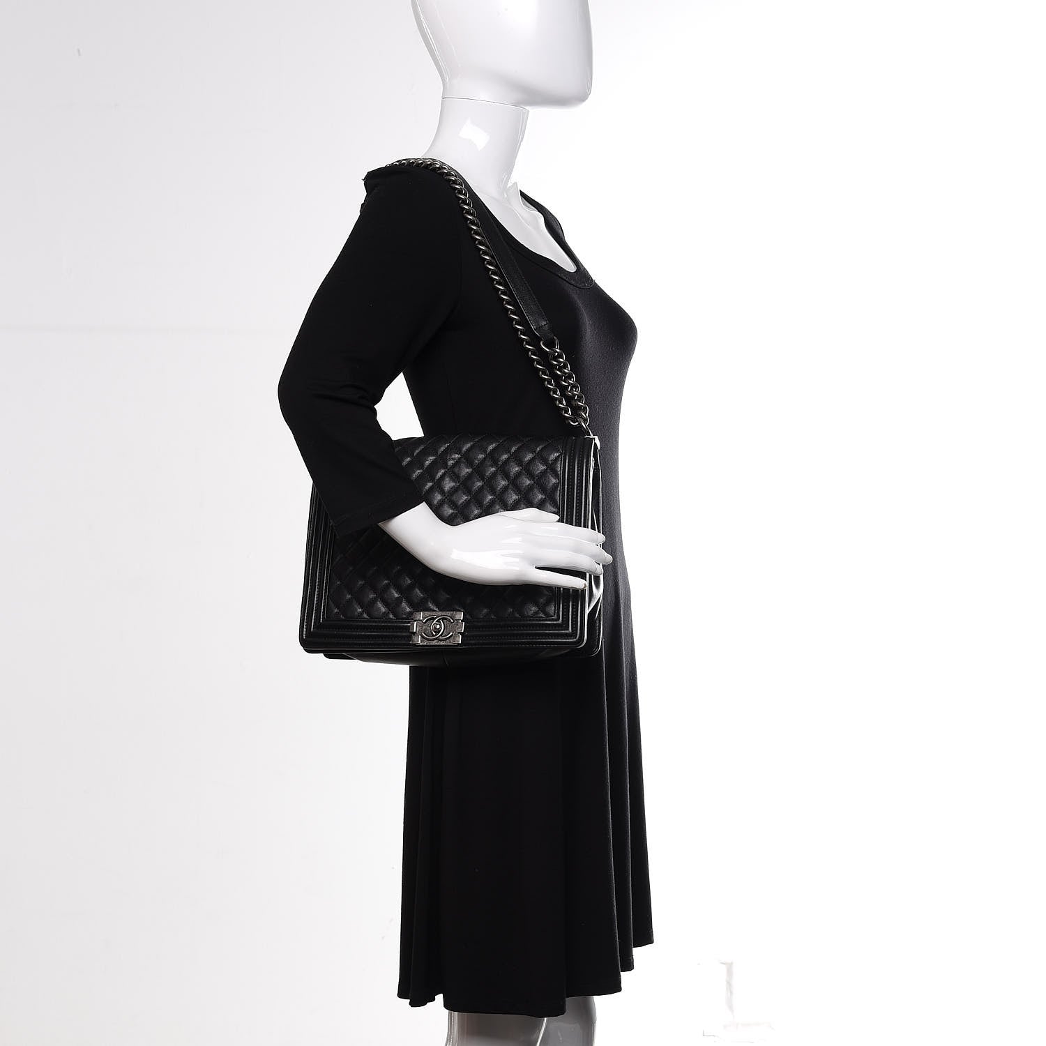 Chanel Calfskin Quilted Large Boy Flap Black 3 of 11
