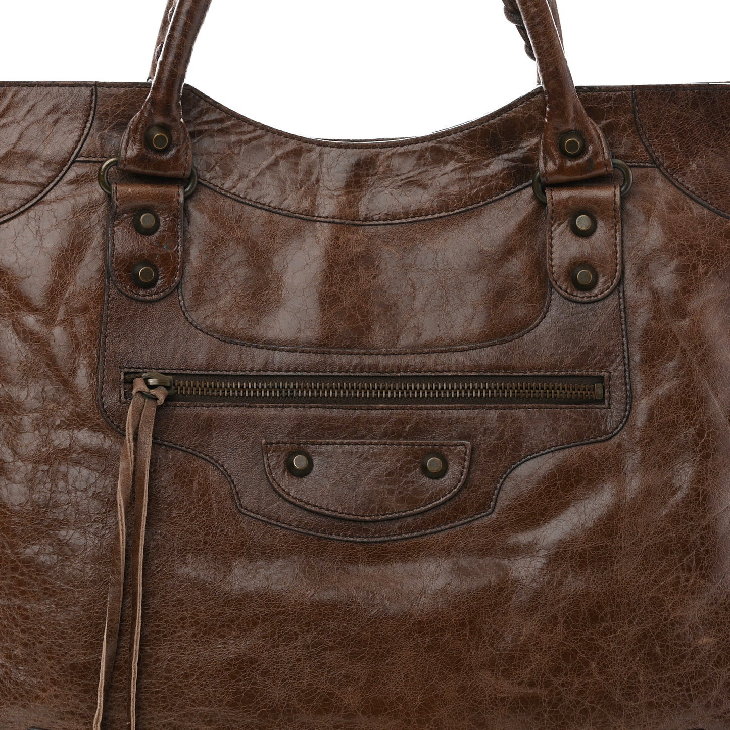 Chevre Classic Hardware Mid Afternoon Tote Truffle