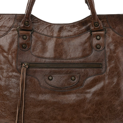 Balenciaga Chevre Classic Hardware Mid Afternoon Tote Truffle 9 of 11