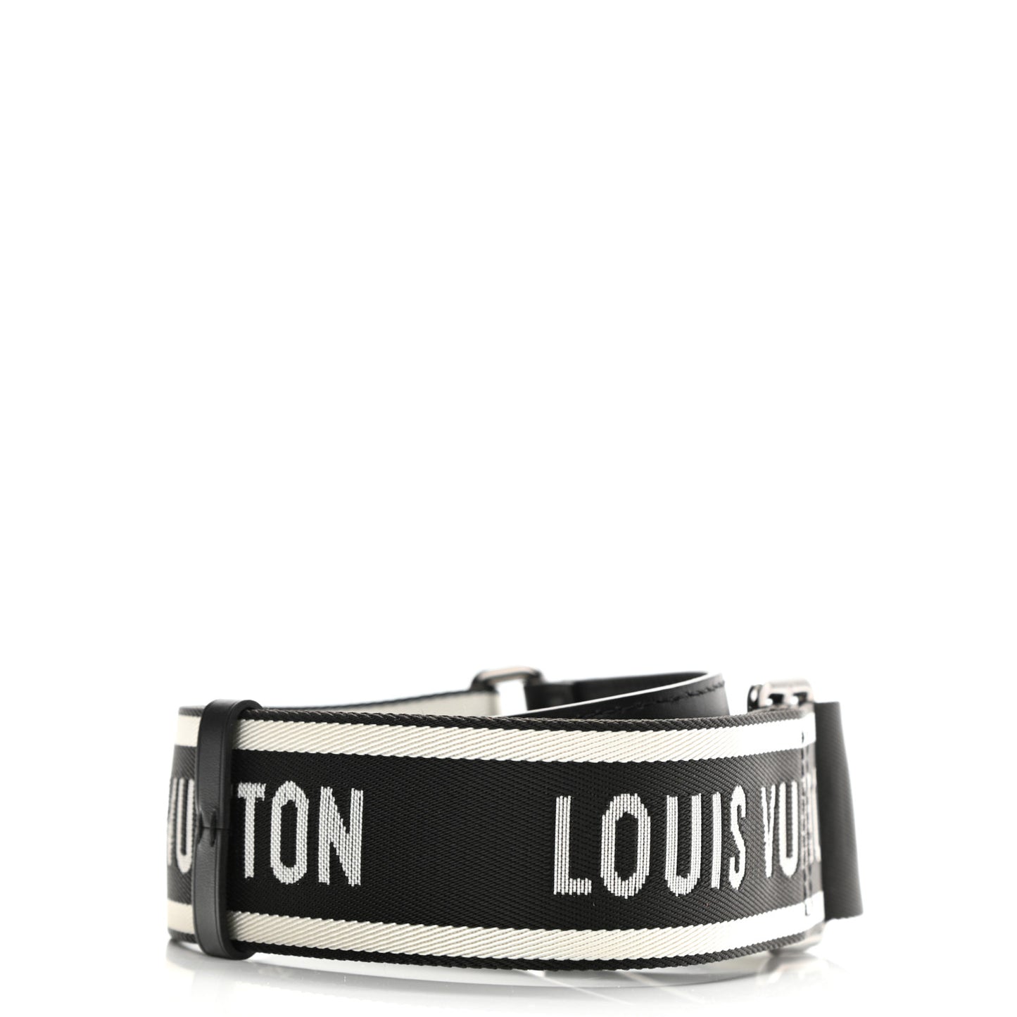 Nylon Jacquard Sporty Bandouliere Shoulder Strap Black