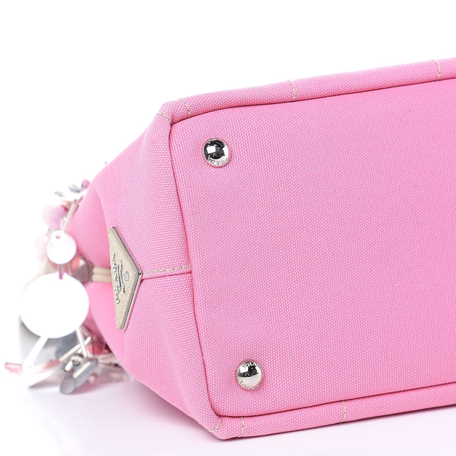 Prada Canapa Sequin Small Tote Geranio 7 of 12