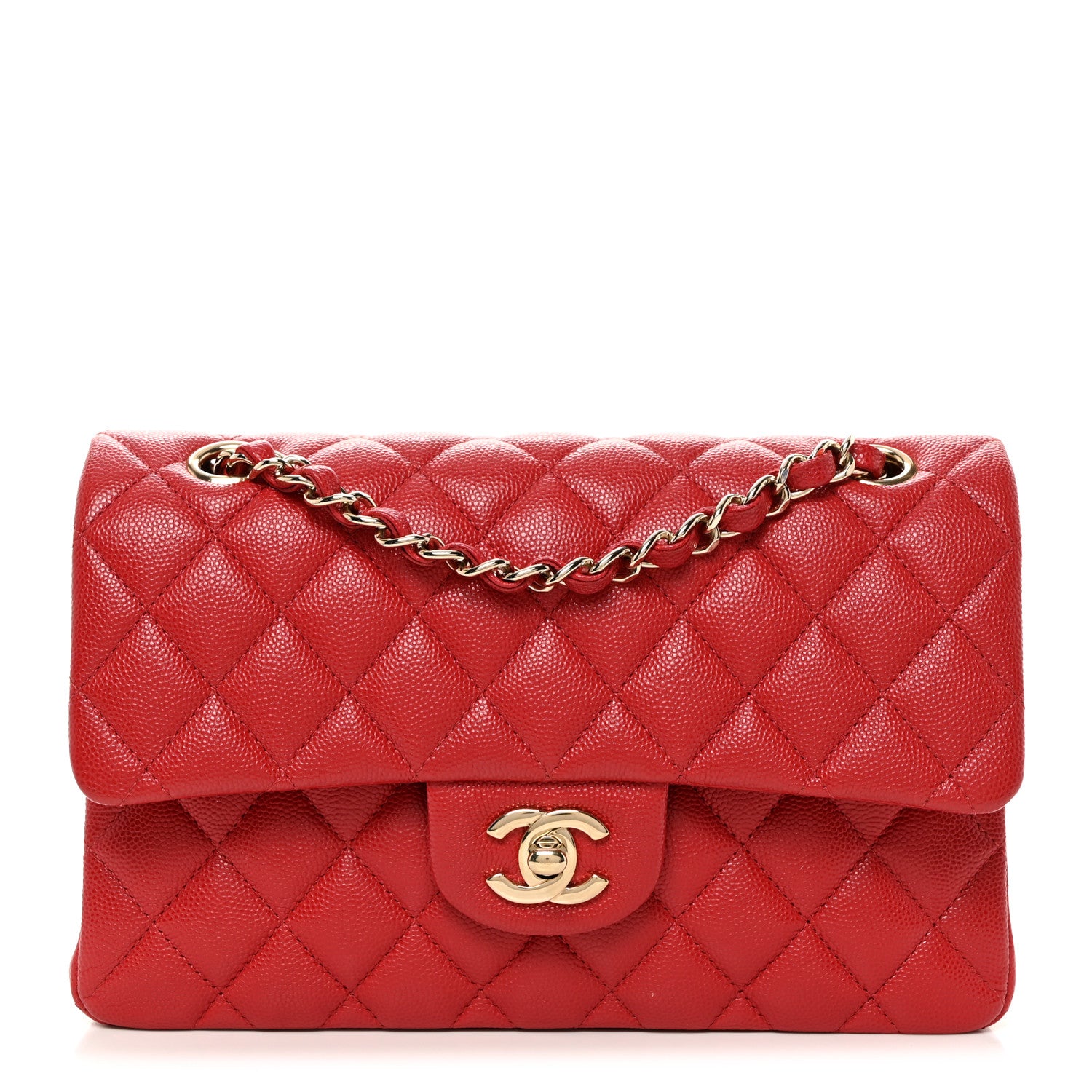 Chanel Caviar Quilted Small Double Flap Red 1 of 10