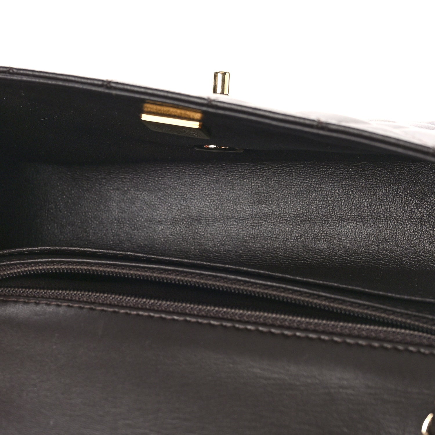 Chanel Lambskin Quilted Mini Rectangular Flap Dark Brown 5 of 9