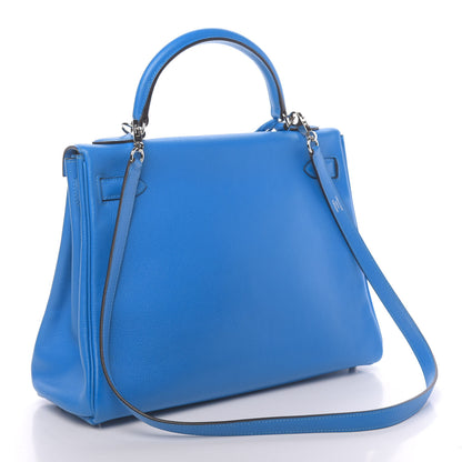 Hermes Evercolor Kelly Retourne 32 Bleu Hydra 4 of 42