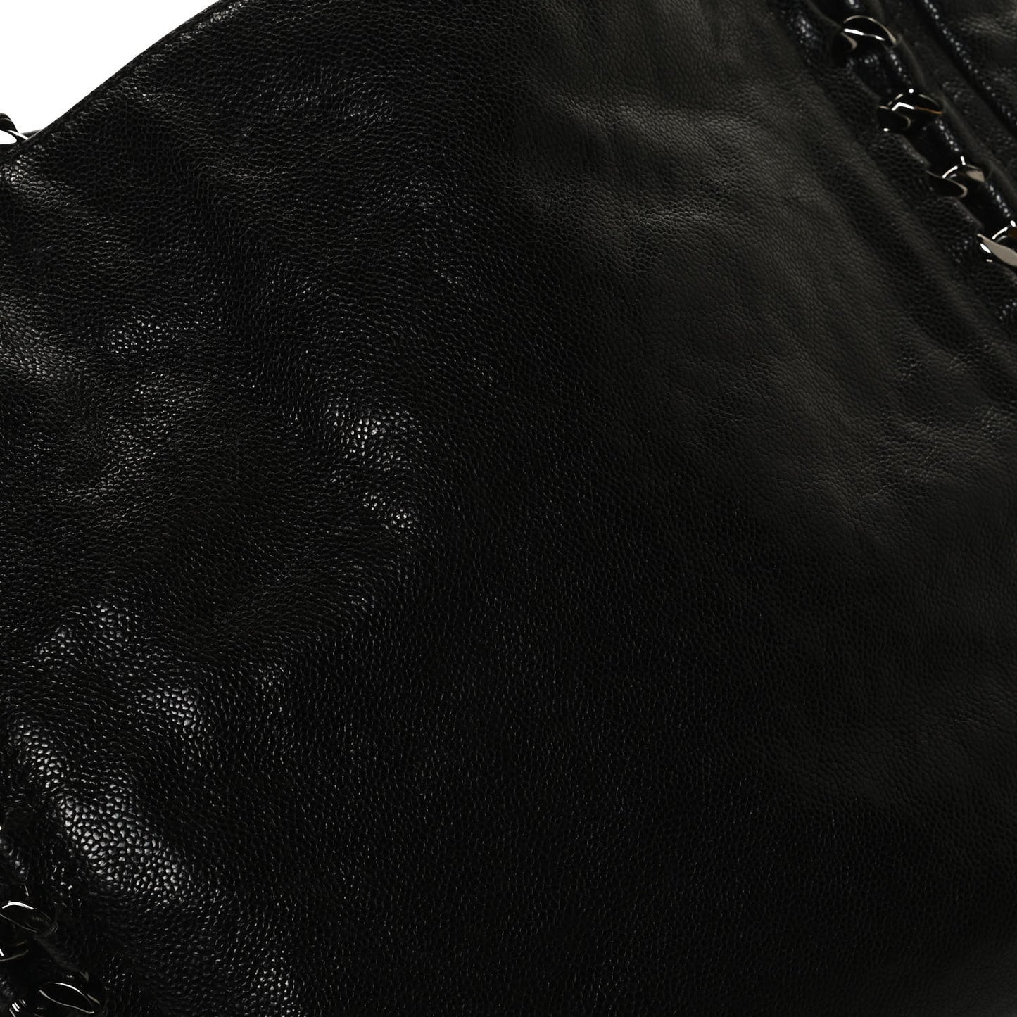 Glazed Caviar Modern Chain Tote Black