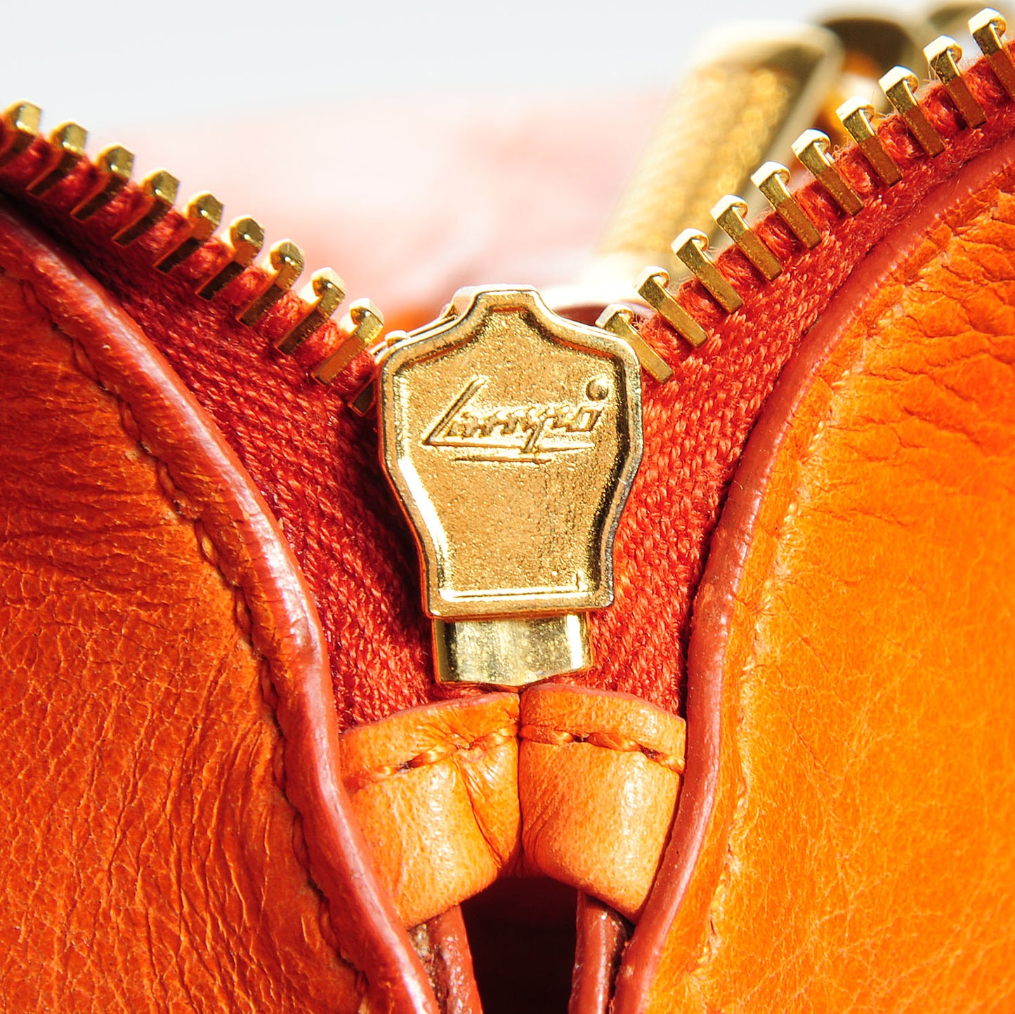 Vitello Lux Large Bow Bag Papaya