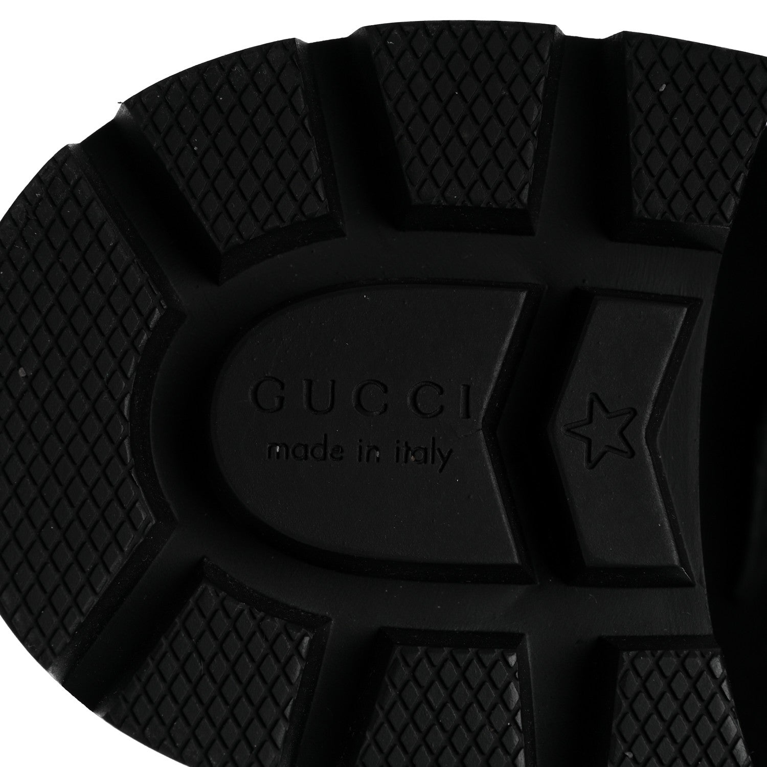 Gucci Calfskin Embroidered Lace Up Combat Ankle Boots 38.5 Black 6 of 6