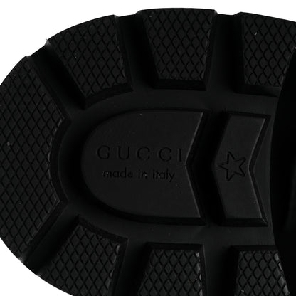 Gucci Calfskin Embroidered Lace Up Combat Ankle Boots 38.5 Black 6 of 6