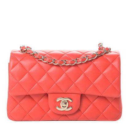 Chanel Lambskin Quilted Mini Rectangular Flap Red 1 of 17
