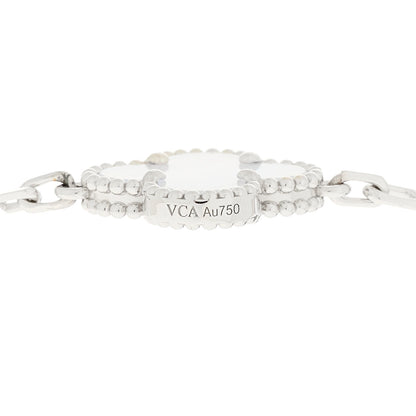 Van Cleef & Arpels 18K White Gold Chalcedony 10 Motifs Vintage Alhambra Necklace 6 of 7