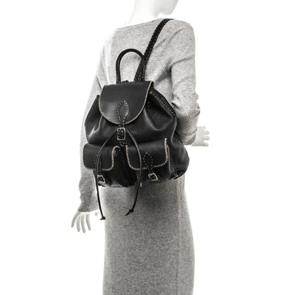 Fendi Calfskin Romano Selleria Drawstring Backpack Brown 2 of 6