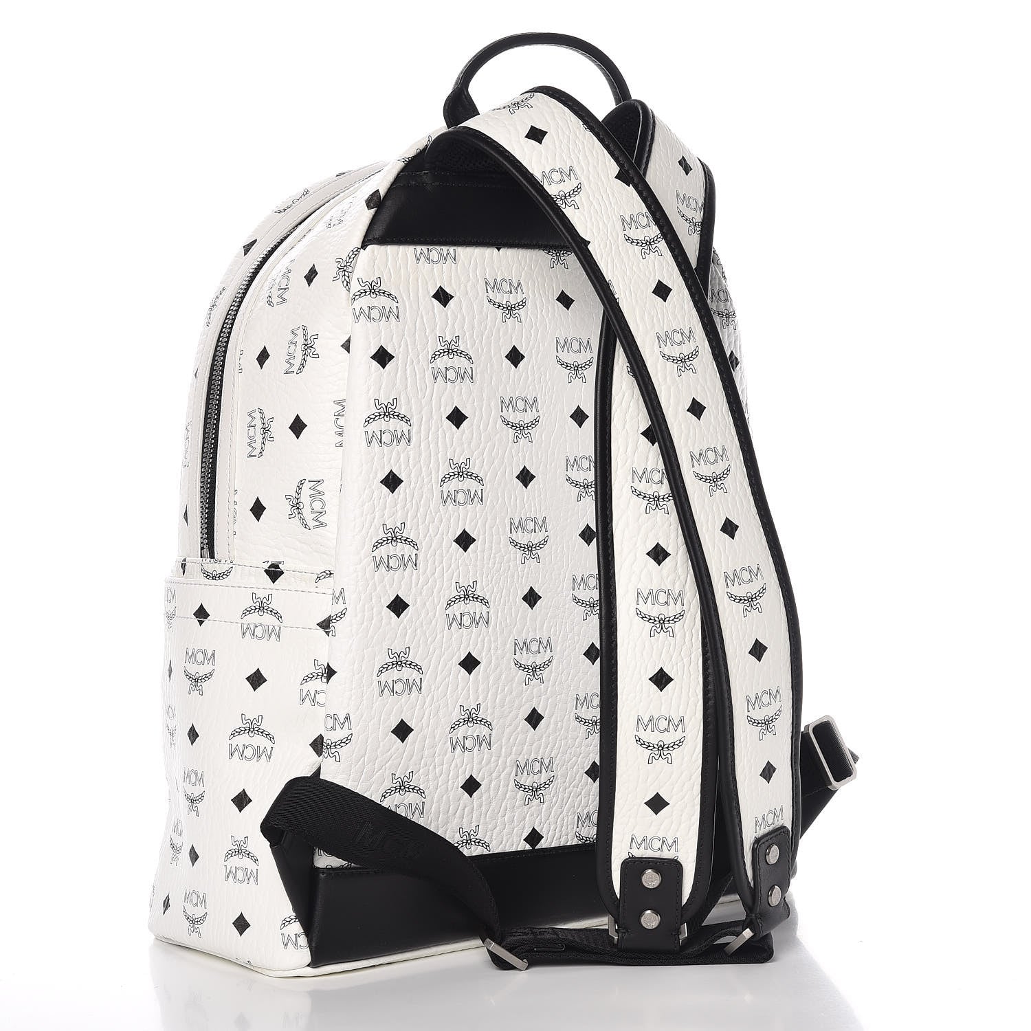 MCM Visetos Medium Stark Backpack White 3 of 12