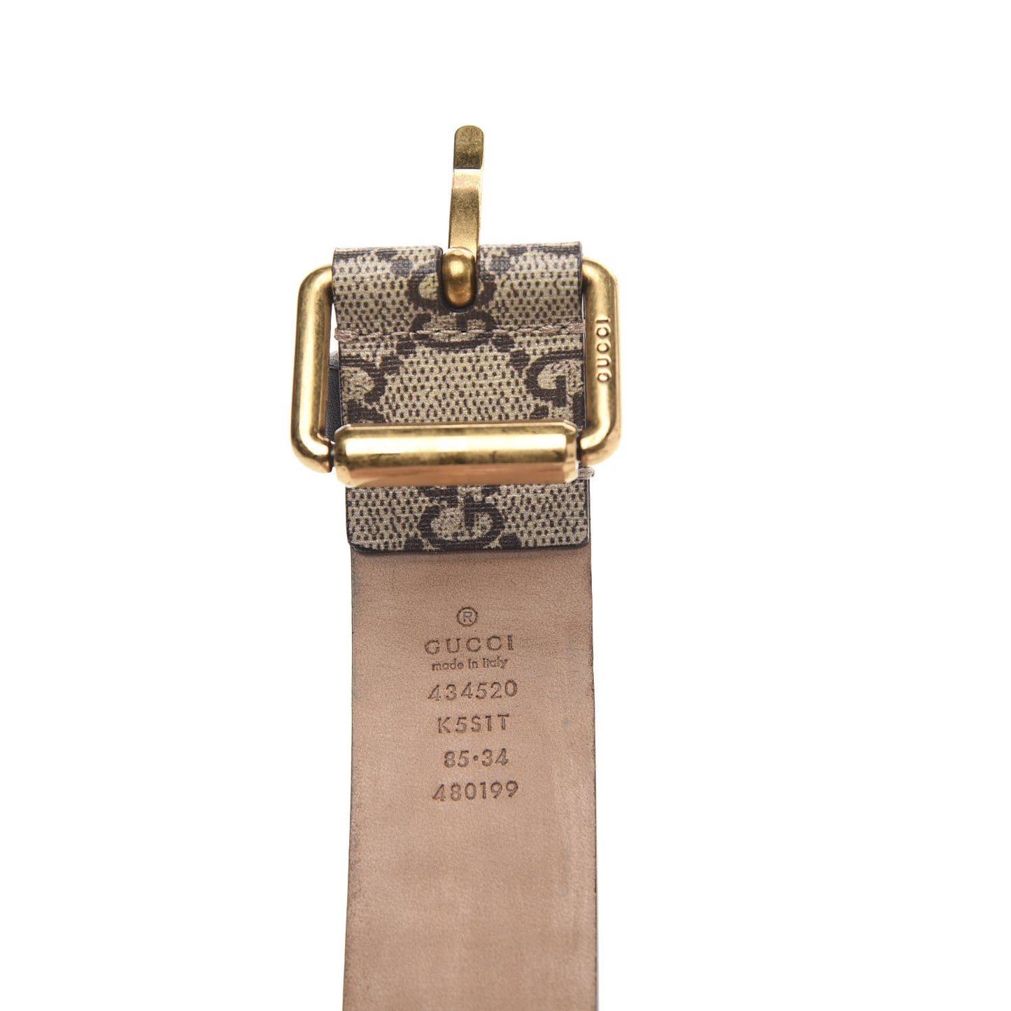 GG Supreme Monogram Selleria Calfskin Bee 35mm Belt 85 34 Beige Ebony Multicolor Cocoa
