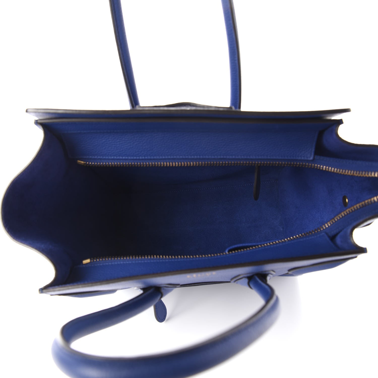 Celine Drummed Calfskin Micro Luggage Indigo 5 of 9