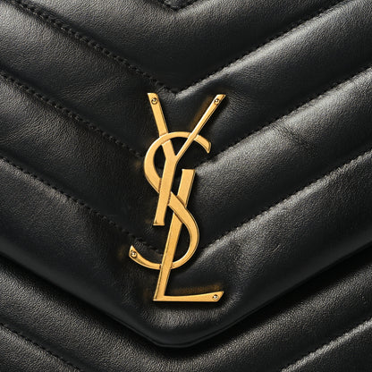 Saint Laurent Calfskin Y Quilted Monogram Medium Loulou Chain Satchel Black 8 of 11