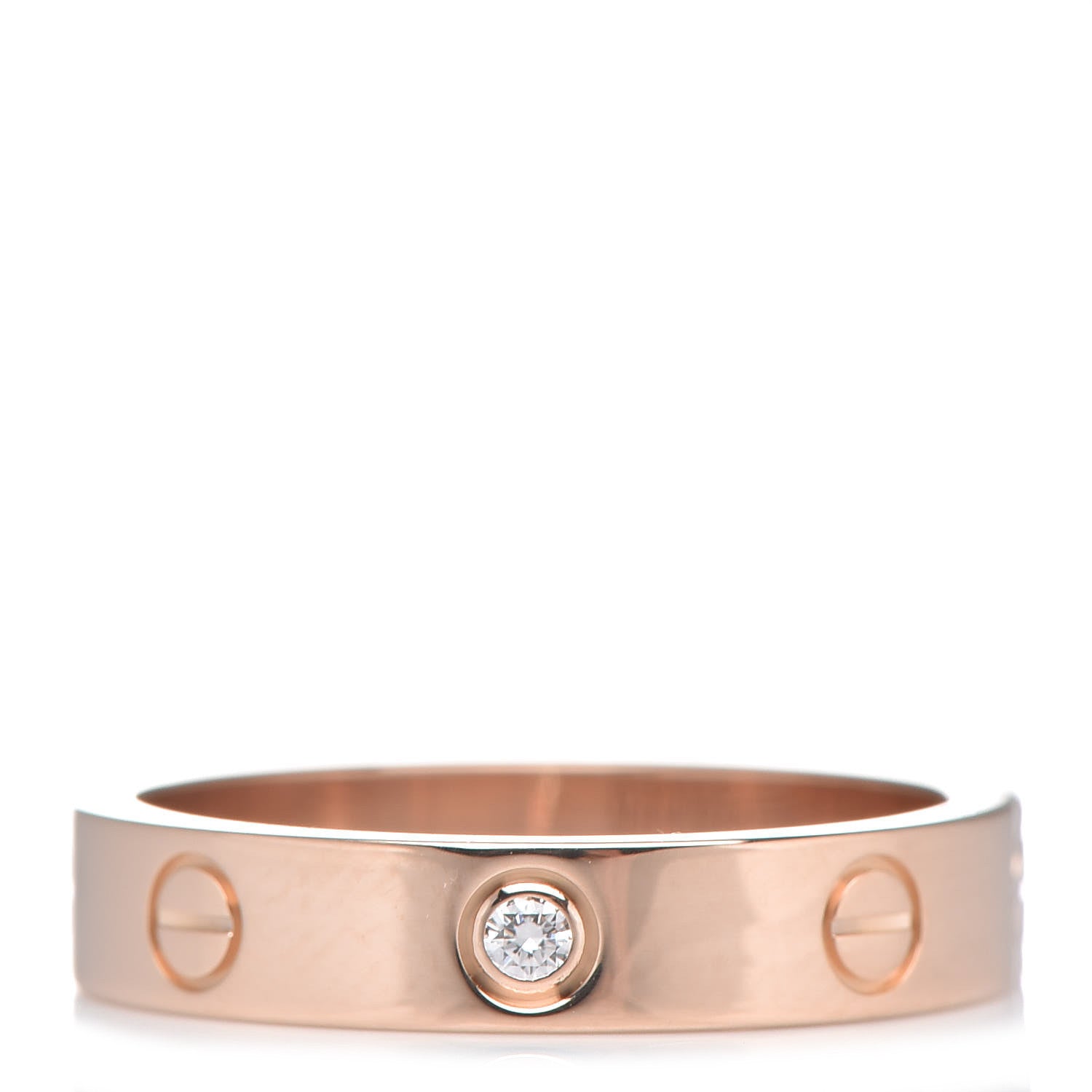 Cartier 18K Pink Gold Diamond 4mm LOVE Wedding Band Ring 54 6.75 1 of 5