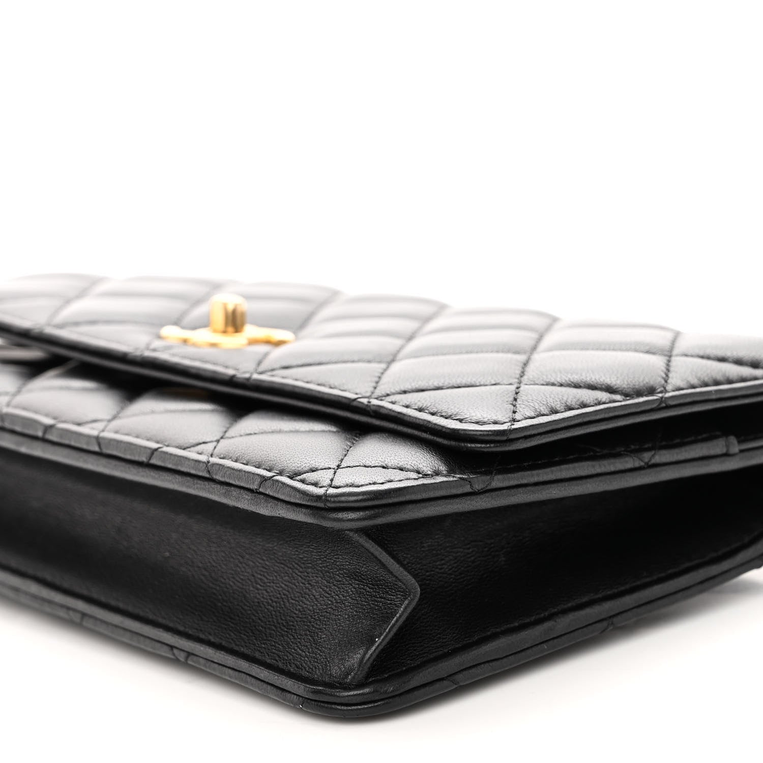 Chanel Lambskin Quilted Pearl Crush Wallet On Chain WOC Black 9 of 10