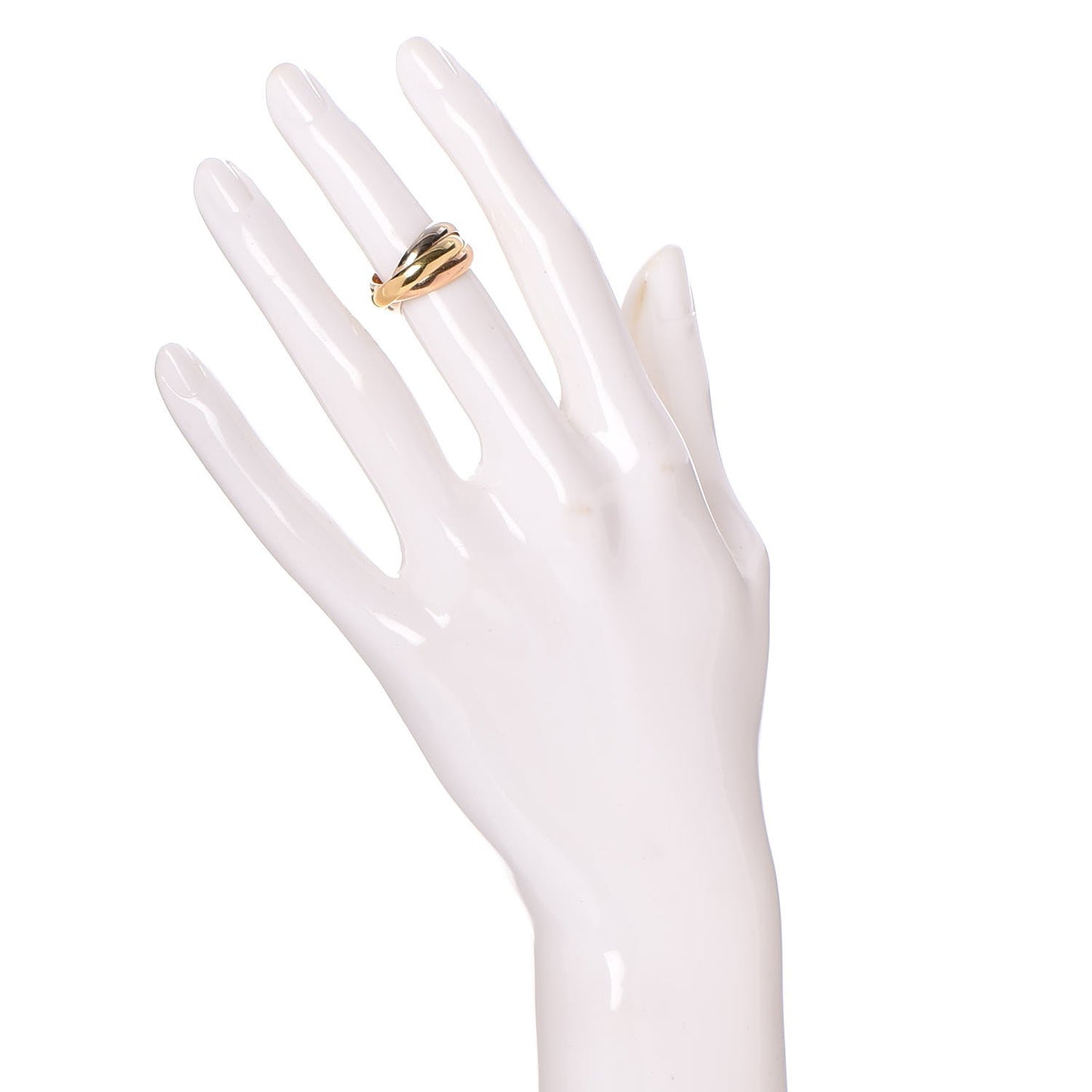 18K Pink Yellow White Gold Small Trinity Ring 49 4.75