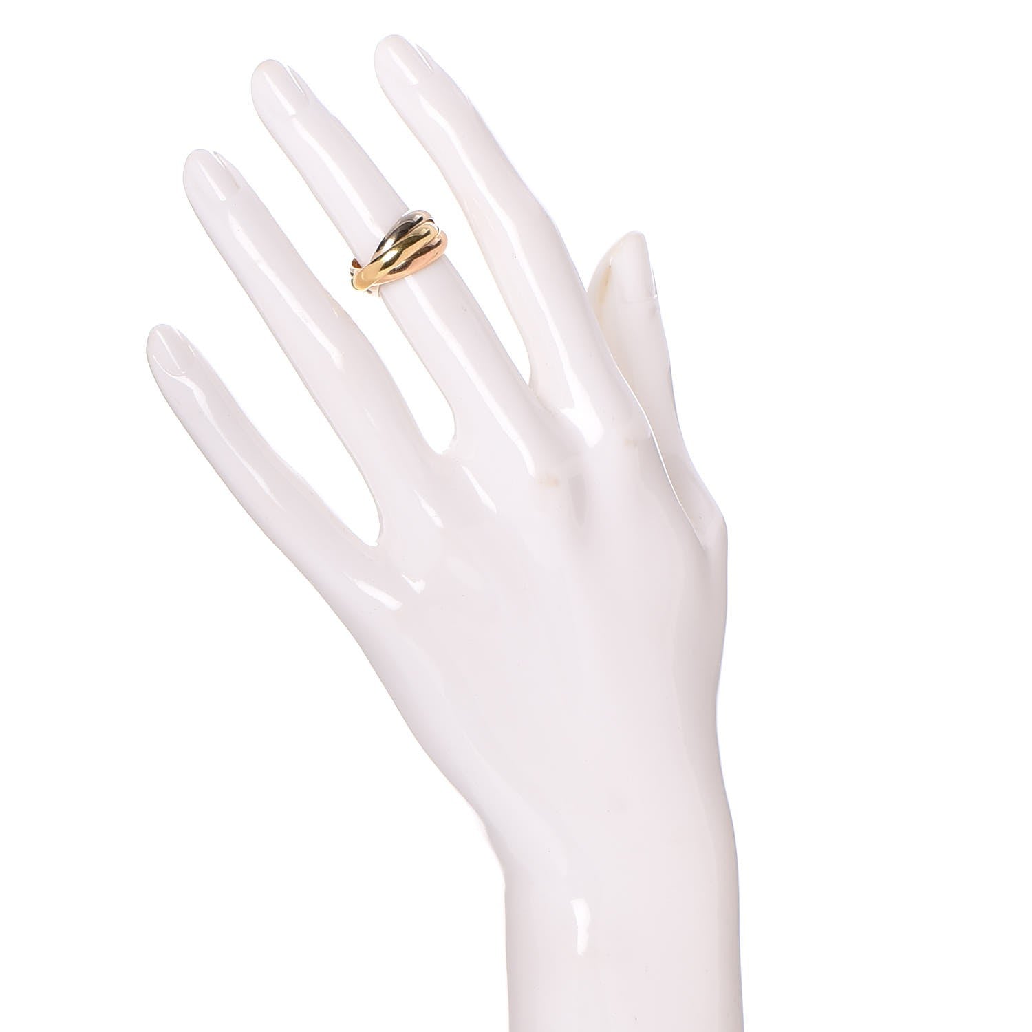 Cartier 18K Pink Yellow White Gold Small Trinity Ring 49 4.75 2 of 5