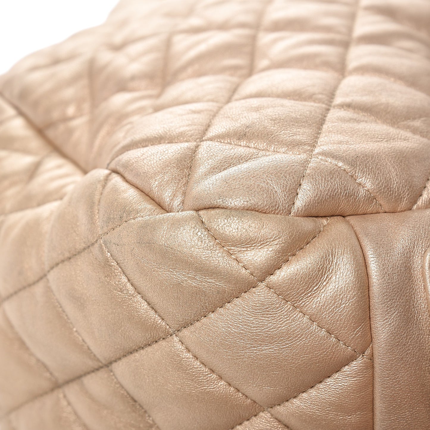 Metallic Lambskin Coco Cocoon Bowler Light Gold