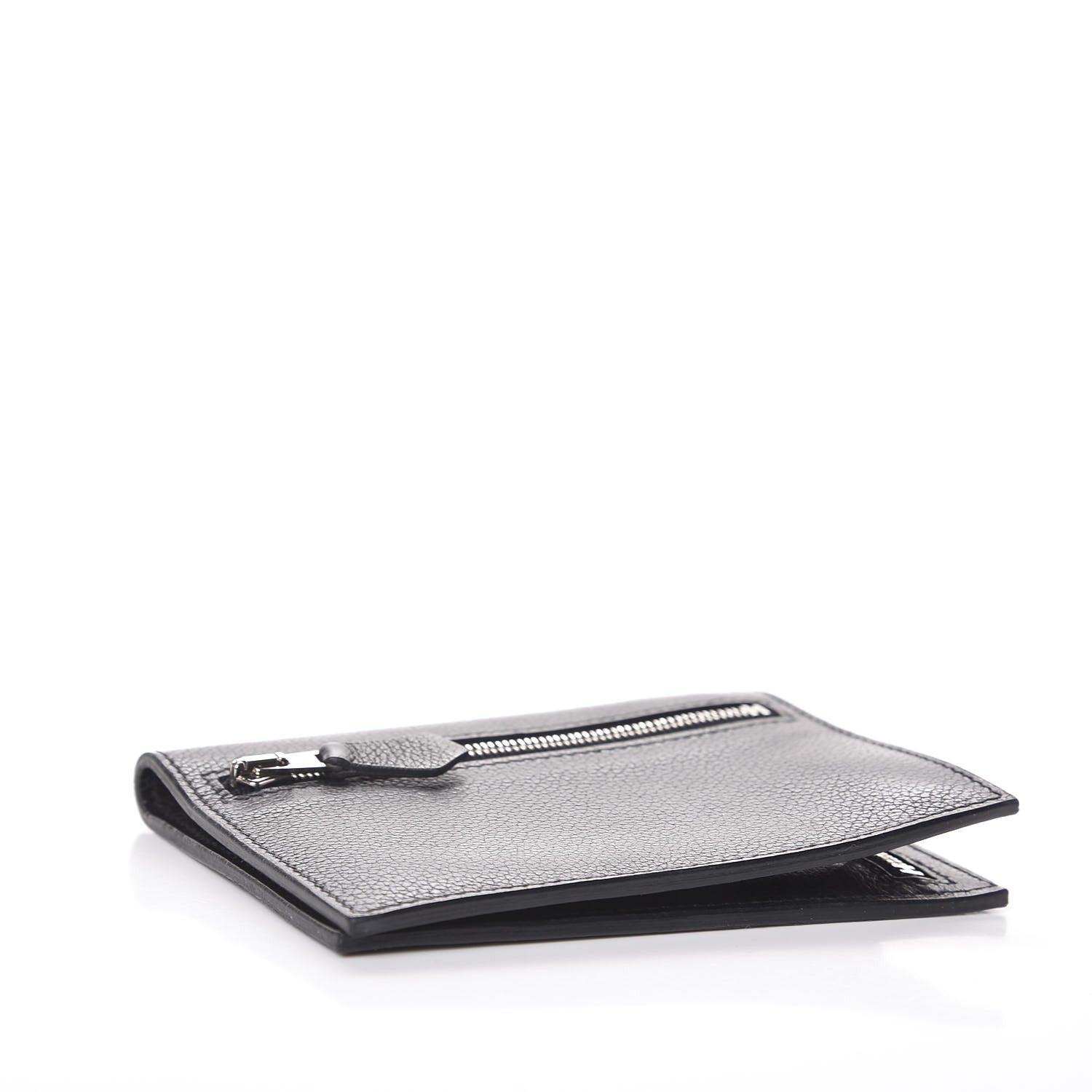 Hermes Taurillon Clemence Zip Zap Bi-Fold Wallet Black 4 of 9