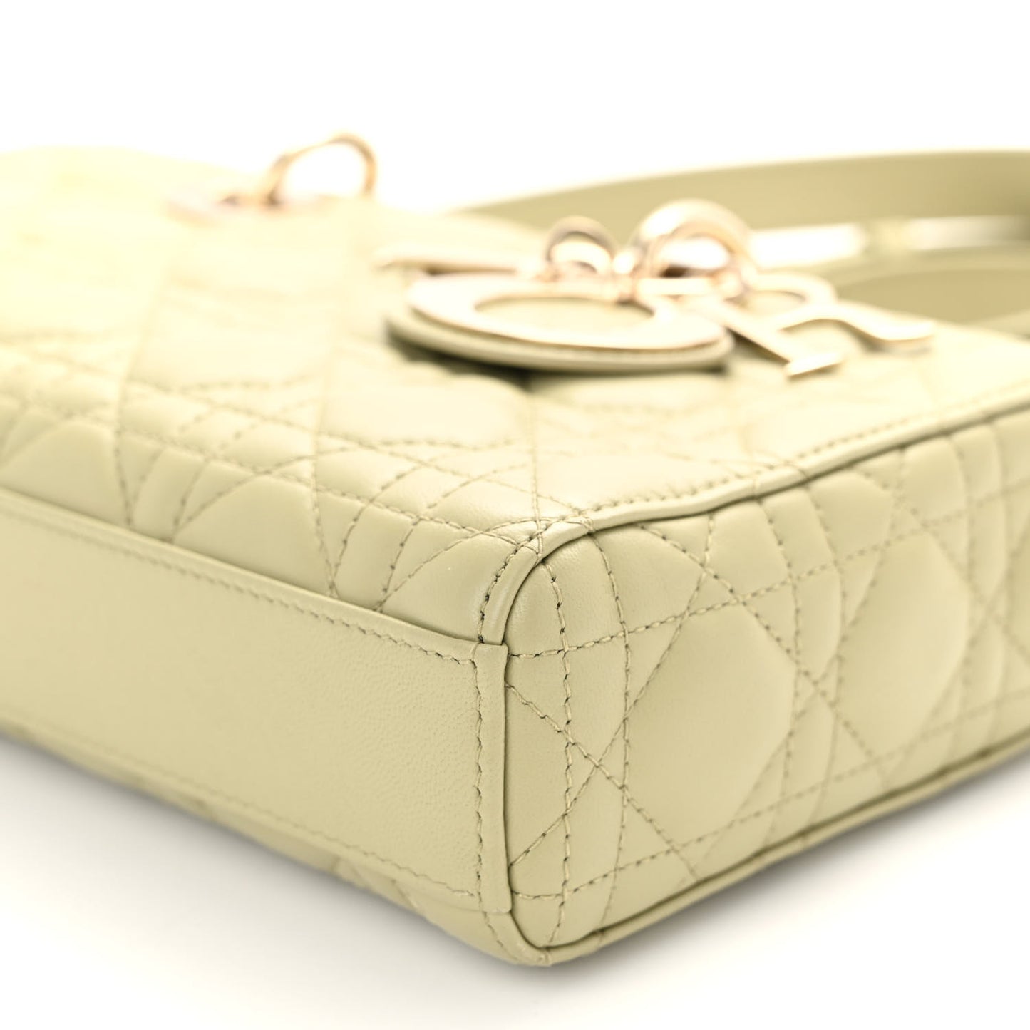 Lambskin Cannage Medium Lady D-Joy Pastel Peyote Green