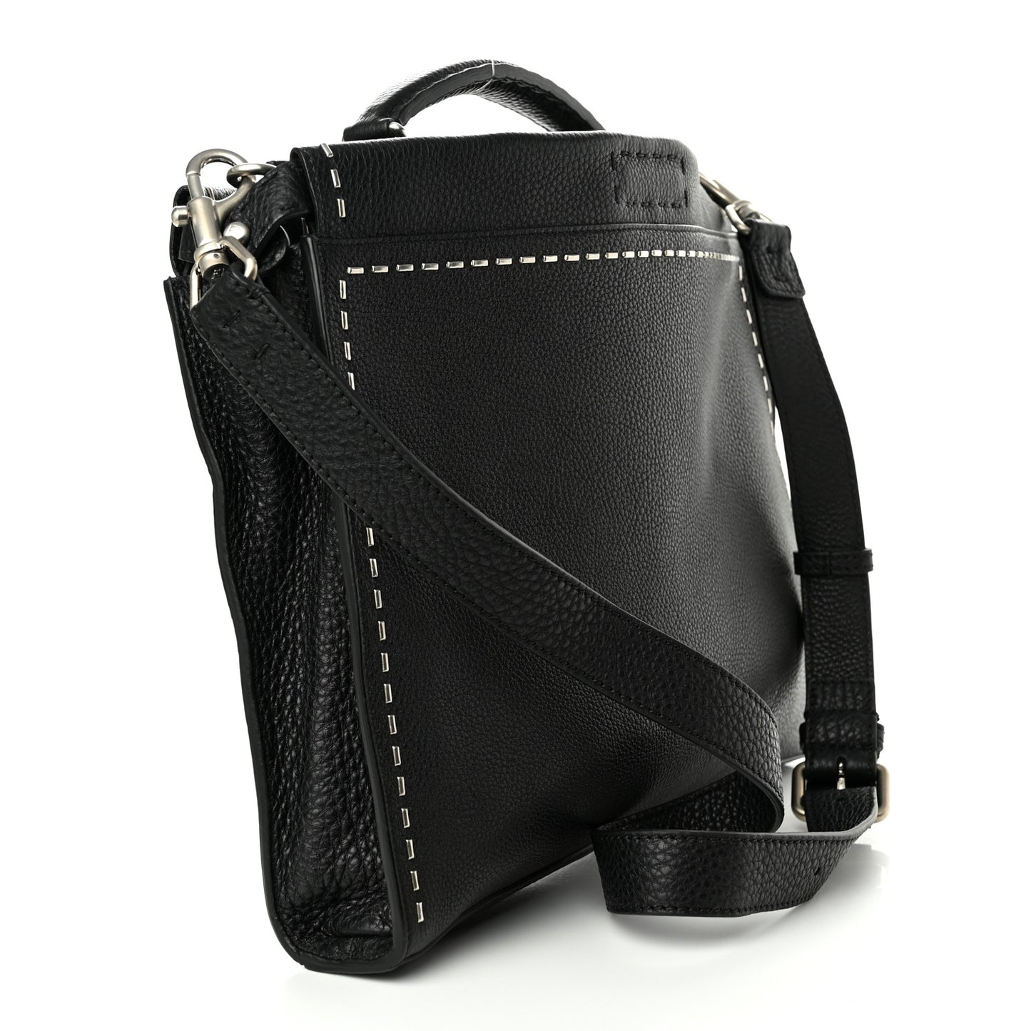 Cuoio Romano Selleria Studded Large Peekaboo Iconic Fit Satchel Black