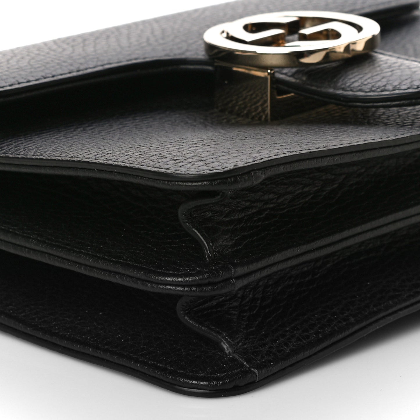 Dollar Calfskin Small Interlocking G Shoulder Bag Black