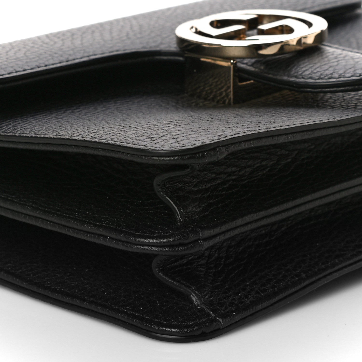 Gucci Dollar Calfskin Small Interlocking G Shoulder Bag Black 10 of 11
