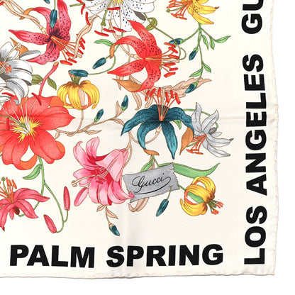 Gucci Silk Palm Spring Flower Print Scarf Off White 2 of 5