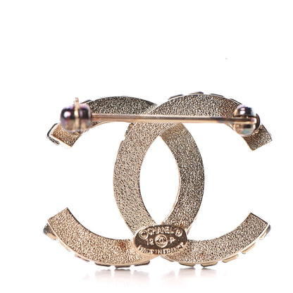 Chanel Crystal CC Brooch Gold 3 of 4