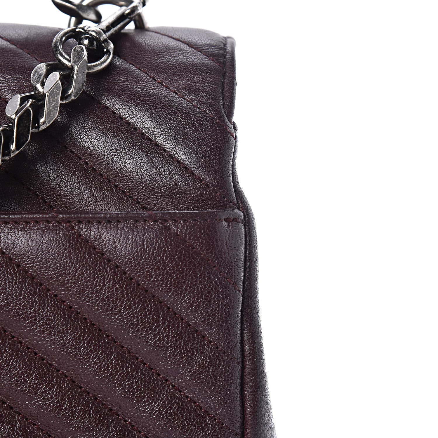 Saint Laurent Sheepskin Matelasse Chevron Monogram Large College Satchel Amaranto 18 of 21