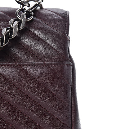Saint Laurent Sheepskin Matelasse Chevron Monogram Large College Satchel Amaranto 18 of 21