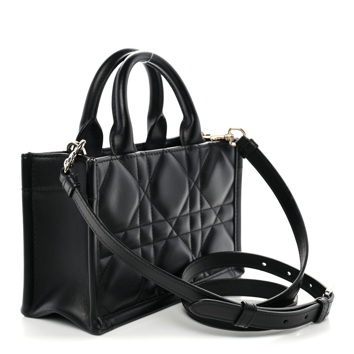 Christian Dior Calfskin Macrocannage Mini Book Tote Black 3 of 12