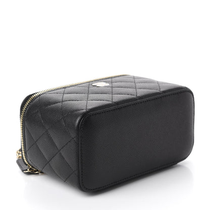 Chanel Caviar Quilted Small Vanity Case With Chain Black 4 of 11