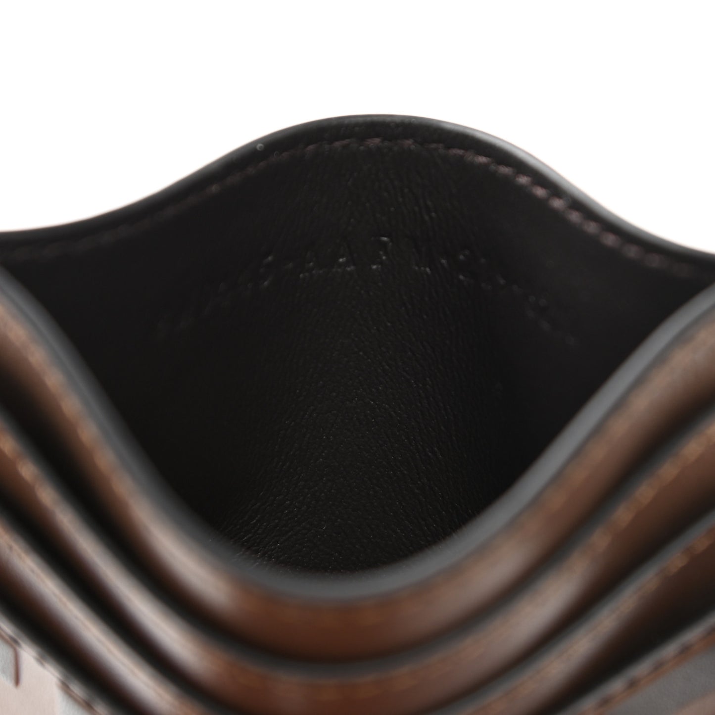 Vitello Soft Bi-Color FF 1974 Embossed Card Holder Maya Black
