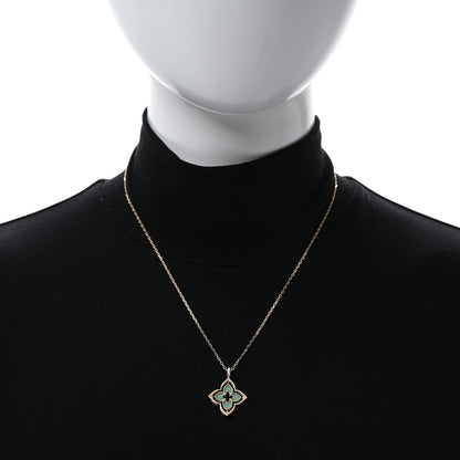Roberto Coin 18K Rose Gold Diamond Chrysoprase Small Venetian Princess Pirouette Pave Pendant Necklace 3 of 5