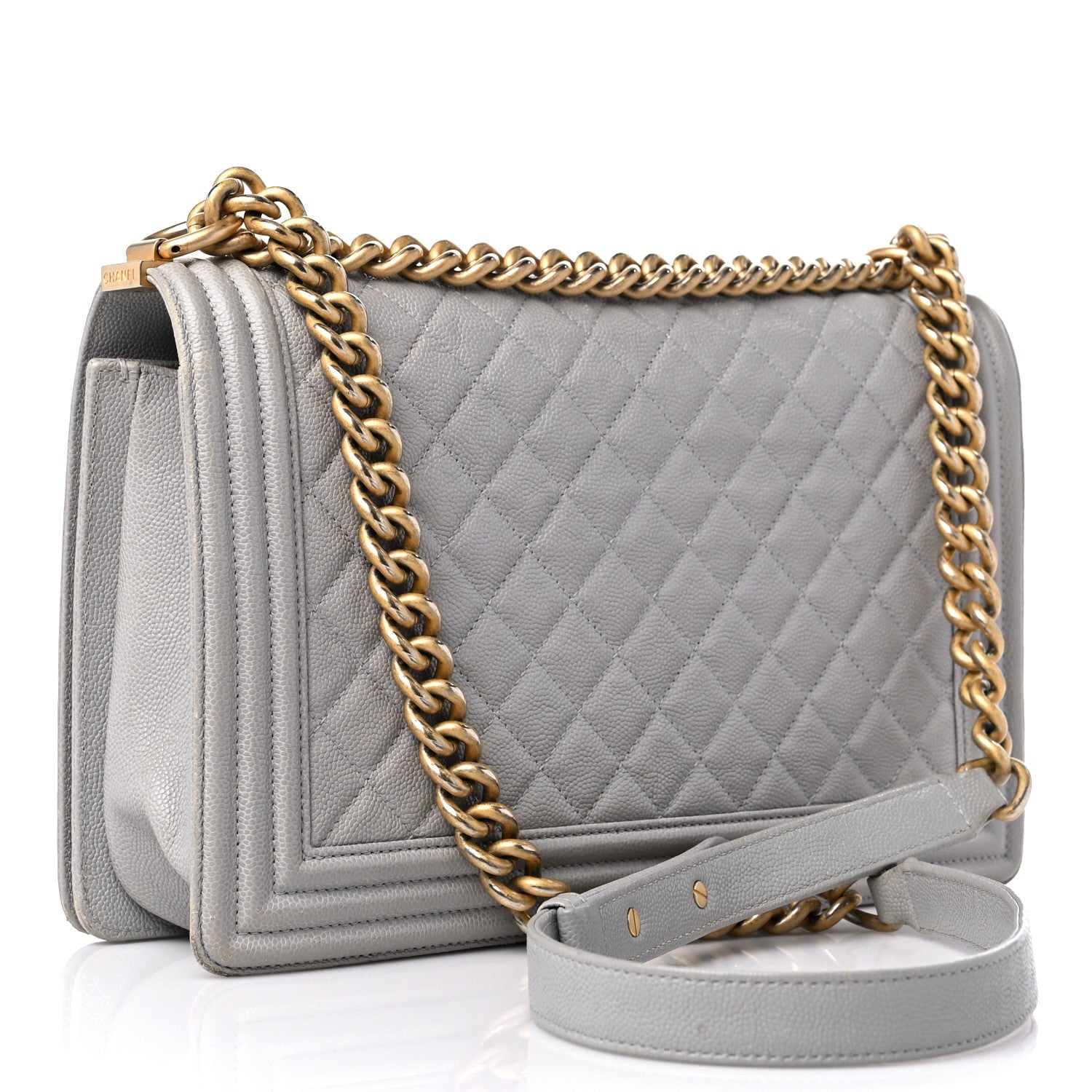 Chanel Caviar Quilted New Medium Boy Flap Grey 4 of 19