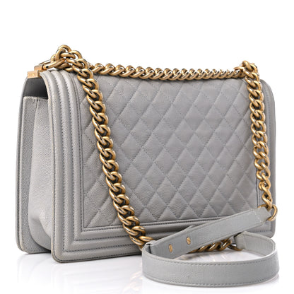 Chanel Caviar Quilted New Medium Boy Flap Grey 4 of 19
