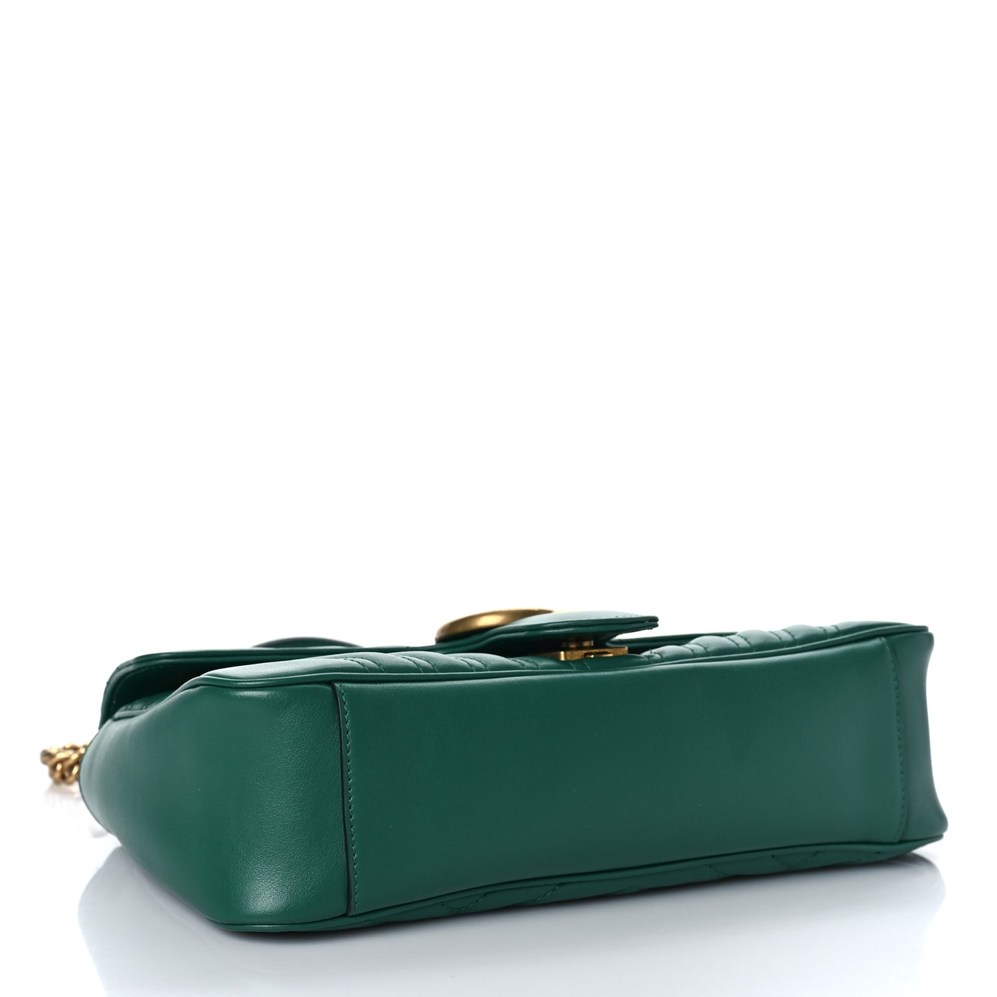 Calfskin Matelasse Small GG Marmont Shoulder Bag Emerald Green