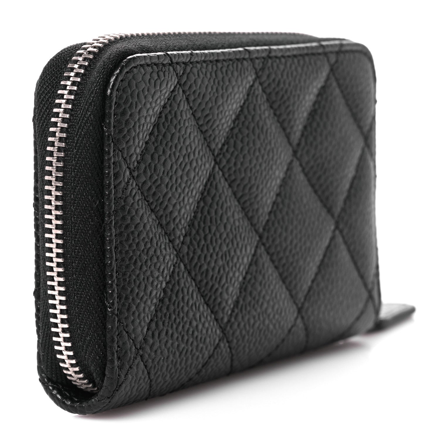Chanel Caviar Quilted Zip Coin Purse Black 3 of 8